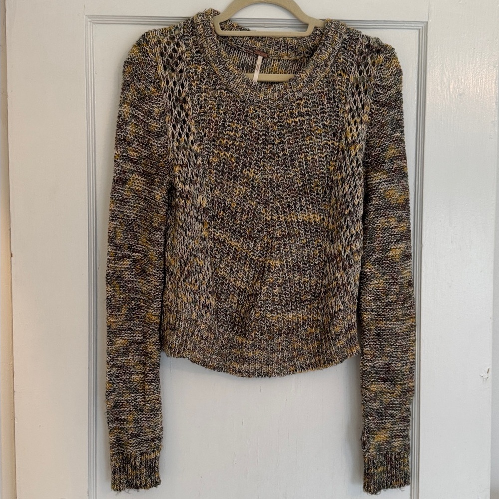 Free People Earthy Tones Knit Sweater